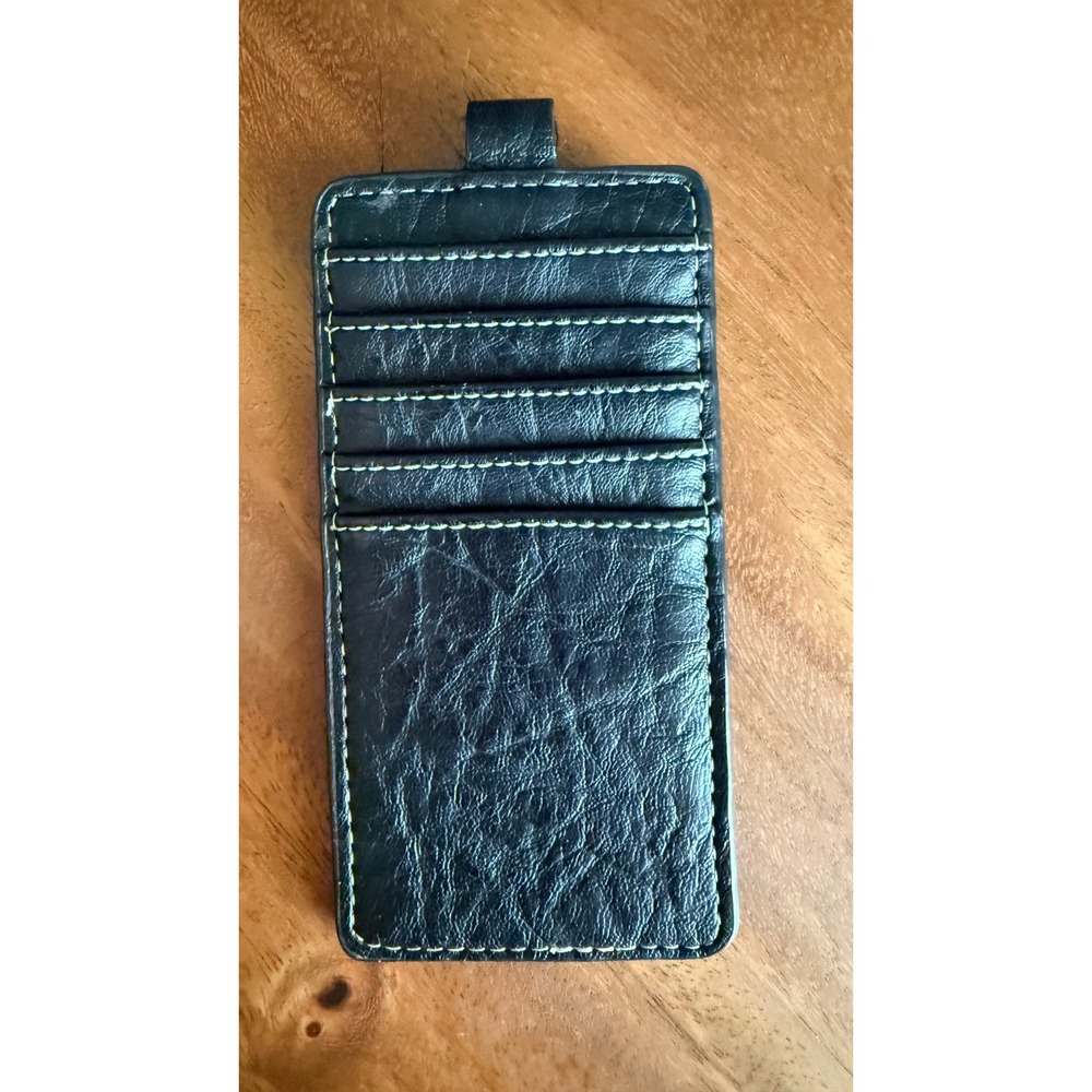 Nocona Black Leather Western Card Holder ID Case for Fringe Tooled Bags